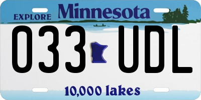 MN license plate 033UDL