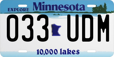 MN license plate 033UDM