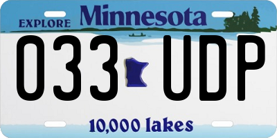 MN license plate 033UDP
