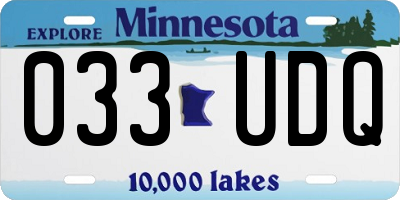 MN license plate 033UDQ