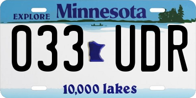 MN license plate 033UDR