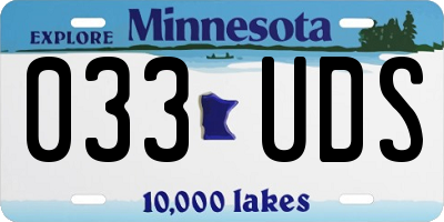 MN license plate 033UDS