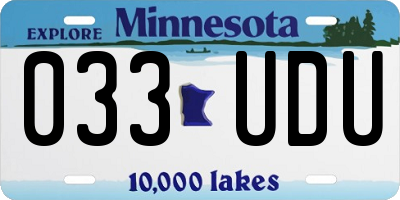 MN license plate 033UDU