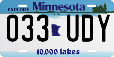 MN license plate 033UDY