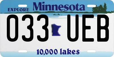 MN license plate 033UEB