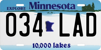 MN license plate 034LAD