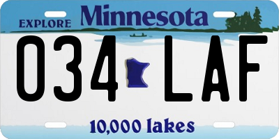 MN license plate 034LAF