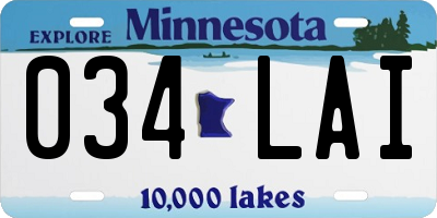 MN license plate 034LAI