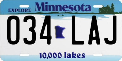 MN license plate 034LAJ