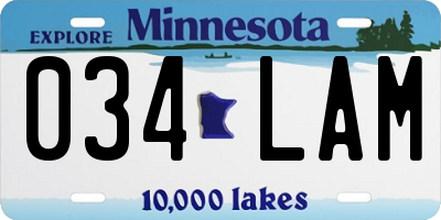 MN license plate 034LAM