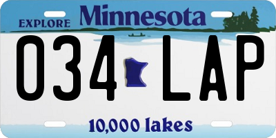 MN license plate 034LAP