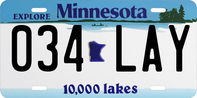 MN license plate 034LAY