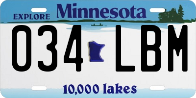 MN license plate 034LBM