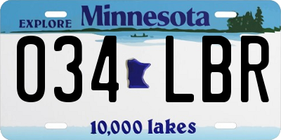 MN license plate 034LBR