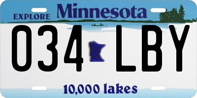 MN license plate 034LBY