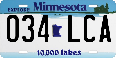 MN license plate 034LCA