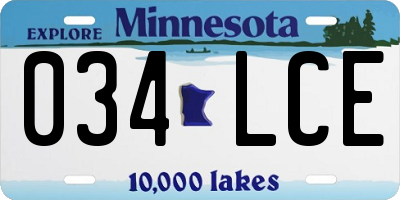 MN license plate 034LCE