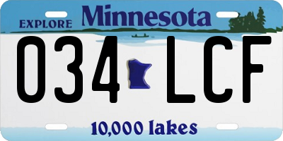 MN license plate 034LCF
