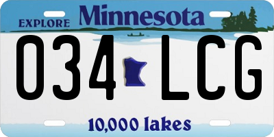 MN license plate 034LCG