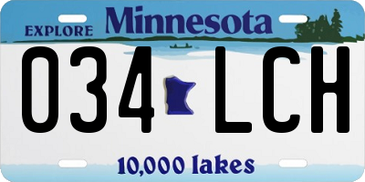 MN license plate 034LCH