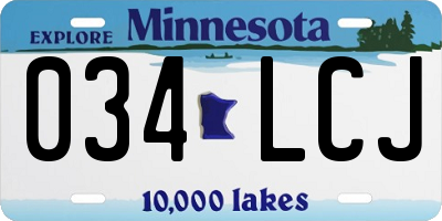 MN license plate 034LCJ