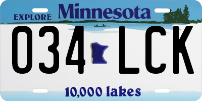 MN license plate 034LCK