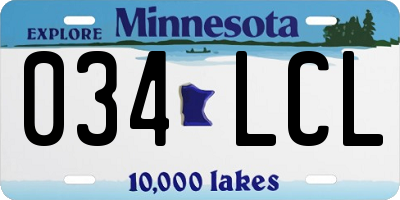 MN license plate 034LCL