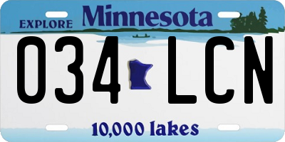 MN license plate 034LCN