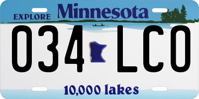 MN license plate 034LCO