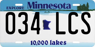 MN license plate 034LCS