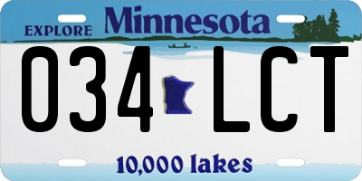 MN license plate 034LCT