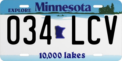 MN license plate 034LCV