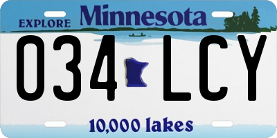 MN license plate 034LCY