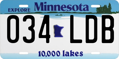 MN license plate 034LDB