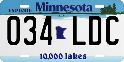 MN license plate 034LDC