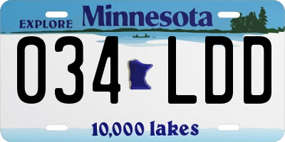 MN license plate 034LDD