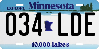 MN license plate 034LDE