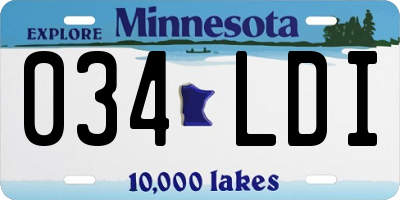 MN license plate 034LDI