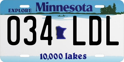 MN license plate 034LDL