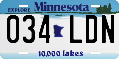 MN license plate 034LDN