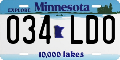 MN license plate 034LDO