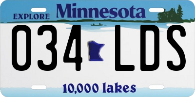 MN license plate 034LDS