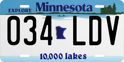 MN license plate 034LDV