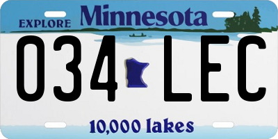 MN license plate 034LEC