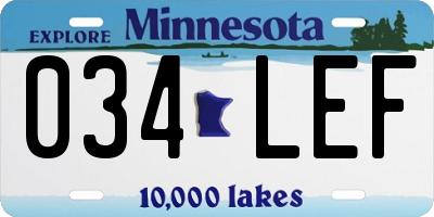 MN license plate 034LEF
