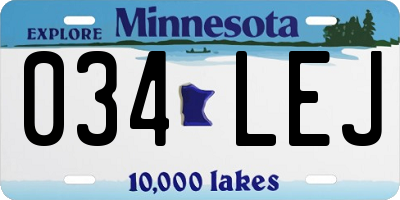 MN license plate 034LEJ