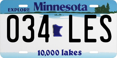 MN license plate 034LES