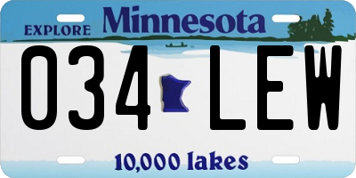 MN license plate 034LEW