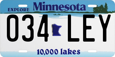MN license plate 034LEY