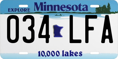 MN license plate 034LFA